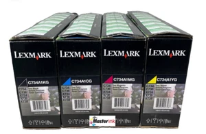 LEXMARK 4 ORIGINAL TONER SCHWARZ CYAN MAGENTA GELB C734/X734/C736/X738 - Bild 1 von 1