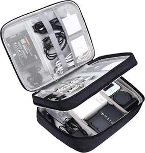Electronic Bag Travel Cable Accessories Bag Waterproof Double Layer Electronics - Picture 1 of 12