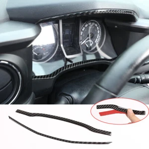 2*Real Carbon Fiber Interior Dashboard Decorative Trim For T@yota T@coma 2015-20 - Foto 1 di 10