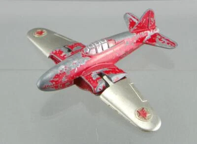 Juguete Hubley Kiddie No.430 de Colección Años 50 Metal 6" Rojo Plata Avión Militar de Estados Unidos Foto 1 de 4
