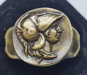 Athena Pallas SPQR Ring Römer Stil Handarbeit Bronze Vintage Antik Look - Bild 1 von 6