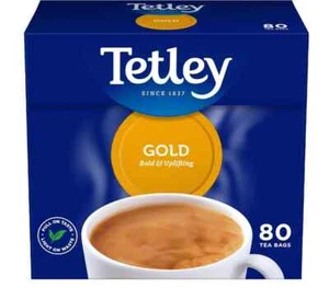 Tetley Gold Tea Blended Delicious Selection of African Black Brew 80 Teebeutel - Bild 1 von 6