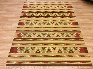 Handwoven Caucasian Tribal Kilim Beige Rust 100% Wool Rug XXL 246x330cm 50%OFF - Picture 1 of 5