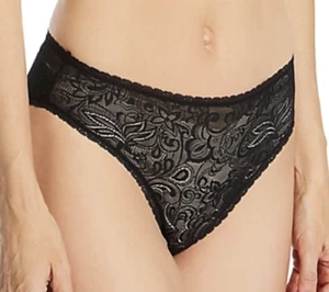 Maidenform luxuriös Spitze schwarz hoch geschnitten Bein Slip Höschen Damen S 5 M 6 L 7 XL 8 - Bild 1 von 9