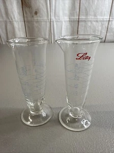 2 ANTIQUE glass LILLY pharmaceutical BEAKER K EXAX 25ml 30ml NICE - Picture 1 of 5