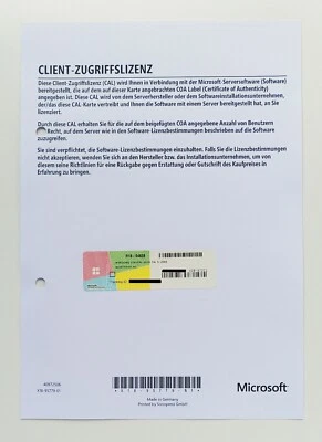 5 CAL USER / Benutzer Client Lizenz für Microsoft Windows 2016 Server OEM - Bild 1 von 2