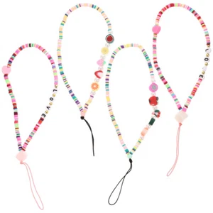4 Pcs Chaîne Téléphone Portable Carré Modèle Fruit Miss Bracelet Perlé - Photo 1/12