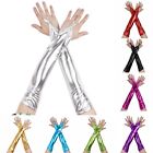 Stilvolle fingerlose lange Handschuhe mit Glitzer Metalldruck für Damenpartys