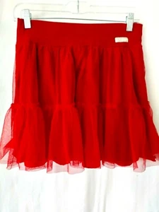 Naartjie Pull On Skirt With Mesh Overlay Red Size XXXL 9 Years  #12112 - Picture 1 of 5