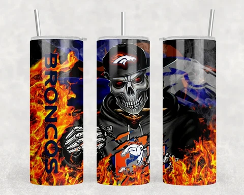 Broncos Skull 20 oz Tumbler Cover