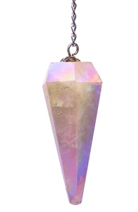 Angel Aura Rose Quartz Dowsing Crystal Pendulum - Photo 1 sur 8