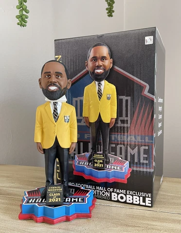 CHARLES WOODSON Oakland Raiders NFL Hall of Fame Gold Jacket Bobblehead NIB! Cover
