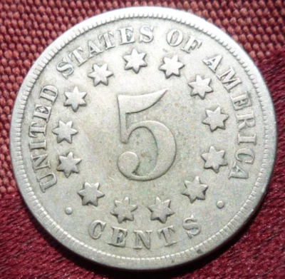 1869(ABT EXTRA FINE+++)(NICE TONE+++)SHIELD NICKEL - BEAUTY! - Image 1 of 2