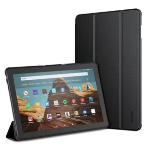 Black Folio Case Amazon Fire HD Tablet 10 Plus 11th Gen 2021 JETech Auto Sleep - Picture 1 of 9