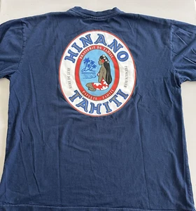 Vintage Single Stitch Shirt XLarge Blau Hinano Tahiti Premium Beer Island - Bild 1 von 12
