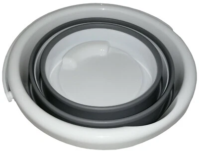 5 L Falteimer Campingeimer Wassereimer grau weiß Womo Wowa faltbar  - Bild 1 von 4