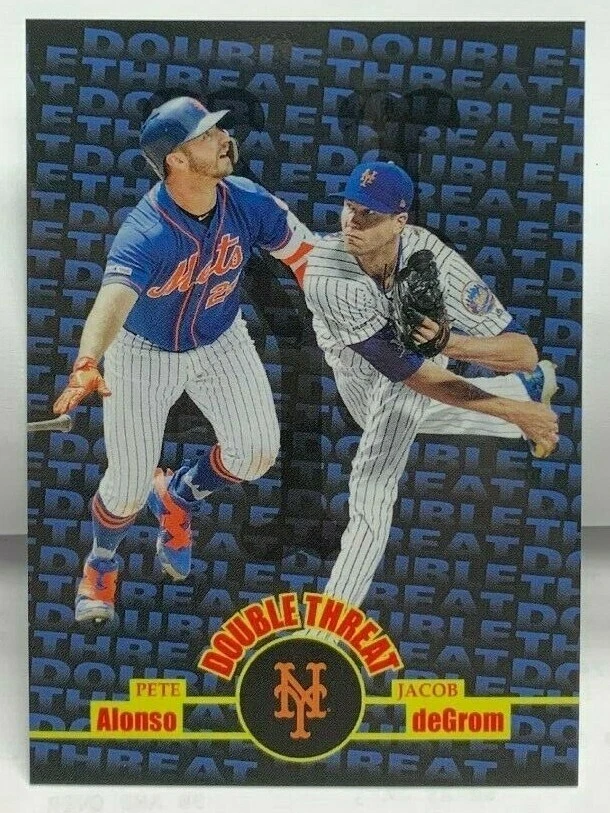 Pete Alonso/Jacob deGrom 2020 Topps Throwback Thursday #64 Double Threat SP /550 - Image 1 of 2