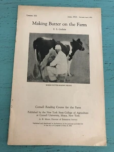 Antike Cornell University Broschüre 1923 Butterherstellung Farm Lesekurs WOW! - Bild 1 von 1