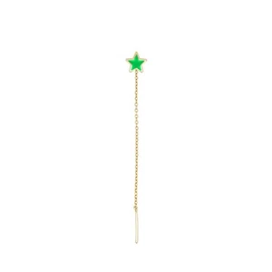 Mono Orecchino catenella RUE DES MILLE Colorfun in argento 925 dorato stella ver - Picture 1 of 1