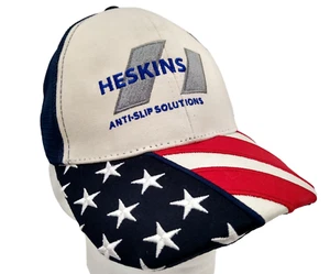 Truckermütze Kappe Heskins Anti-Rutsch Solutions patriotisch bestickt Druckknopflasche Netz - Bild 1 von 11