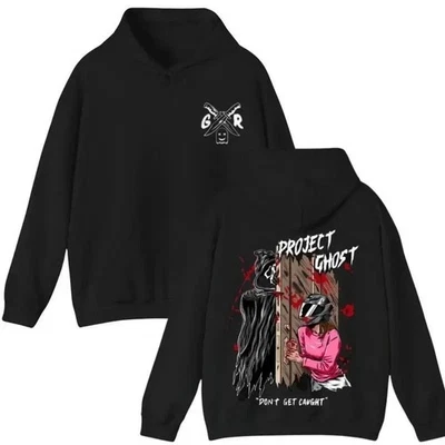 Sudadera con capucha Project Ghost - Don’t Get Caught Horror Hoodie - Streetwear Grim Reaper Foto 1 de 4