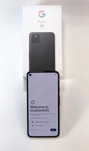 📱DeGoogled &Encrypted débloqué Pixel 5 GrapheneOS téléphone de confidentialité noir neuf - Photo 1 sur 9