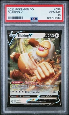 Slaking V 058/078 Pokemon GO Holo Rare Pokemon Card PSA 10 GEM MINT POP 48 - Image 1 of 2