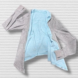 Ivivva by Lululemon Four's A Charm Wrap Reversible Cardigan Gray Blue Size 12/14 - Picture 1 of 11