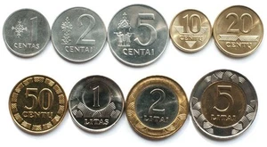 Lithuania 9 coins set 1991-2013 UNC (#583) - Picture 1 of 2