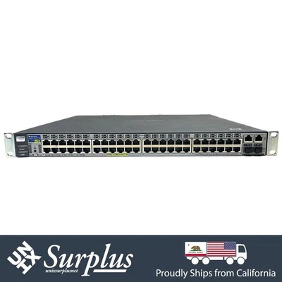 48 Port PoE 100Mb RJ45 HP J8165A Fast PoE Ethernet Switch | 2x 1Gb SFP - Image 1 of 4