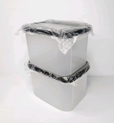 Tupperware BRAND NEW Modular Mates Set of 2 Mini Rectangle 2, 1.9L Black Seal  - Image 1 of 4