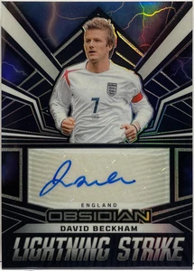 David Beckam 8/30 Autograph Lightning Strike Panini Obsidian 2023/24 - Foto 1 di 2