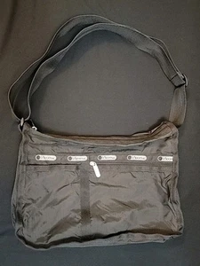 Le SportSac Deluxe Alltag Schultertasche Handtasche schwarz Nylon Kuriertaschen - Bild 1 von 9