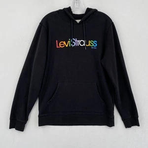 NWT  Levi's Women Hoodie Pullover Sweatshirt Black Levi Colorful Logo Size S - Picture 1 of 3