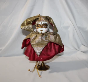 Vintage Rare Porcelain Mardi Gras Harlequin Clown Mask Stand - Picture 1 of 12