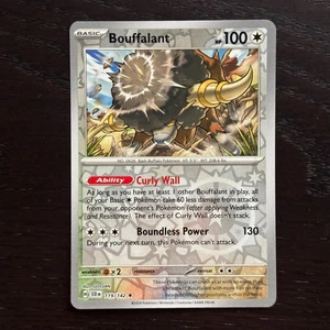 Bouffalant 119/142 Pokemon Stellar Crown Scarlet & Violet Reverse Holo Rare NM - Picture 1 of 2