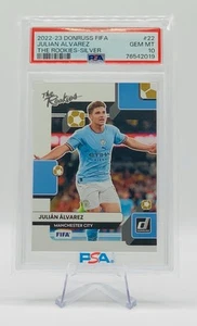2022-23 Donruss FIFA Soccer Julian Alvarez #22 Rated Rookies RC Card PSA 10 GEM - Picture 1 of 11