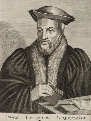 E. BOULONNOIS (17.Jhd), Portrait des André Tiraqueau, um 1650, KSt. Renaissance - Bild 1 von 4