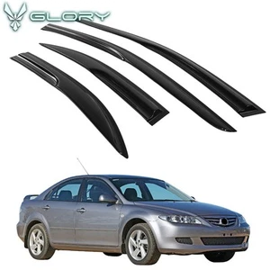 Fits 2003-2008 Mazda 6 Sedan Mugen Style Window Visors Rain Guards Deflector - Picture 1 of 8