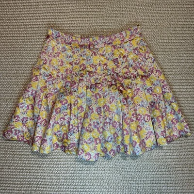 Minifalda plisada floral amarilla Zac Posen Y2K talla 13 Foto 1 de 4