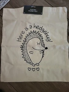 Hedgehug Canvas Tote Bag Lightweight Reusable Grocery - Picture 1 of 1