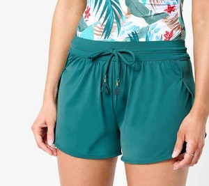 Jantzen Cover-Up Swim Over-Short Boardshorts Verde 18W Nuovo - Foto 1 di 2