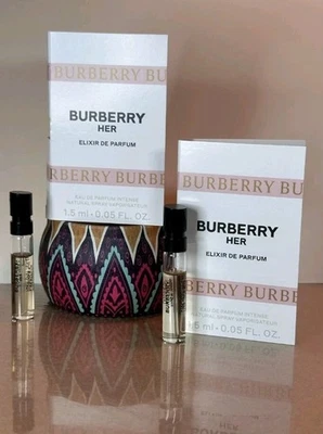 2x Burberry Her Elixir EDP 1.5 ml Sampler Vial 1.5 ml  Sampler Perfume Spray NEW - Image 1 of 4