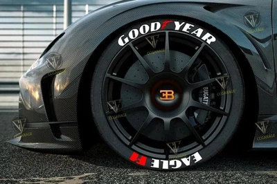 Adesivos permanentes para letras de pneus GoodYear Eagle F1 1,25" para 14" a 22" 8 peças - Imagem 1 de 2