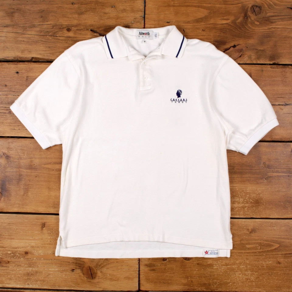 Camiseta Polo Vintage Puntada Única Mediana Años 90 Hecha en EE. UU. Camiseta de Golf Ashworth Foto 1 de 4
