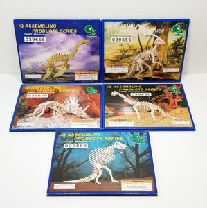 Lot of 5 IQ Assembling Products Series Mysterious Dinosaur Wooden Puzzle Models - Picture 1 of 7