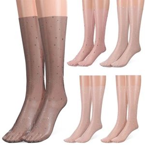5 Paia Calze in Pizzo Calze Donna a Rete Sottile Show off - Foto 1 di 11
