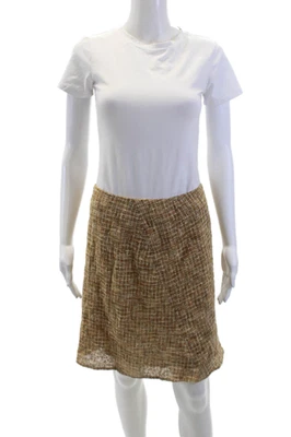 Piazza Sempione Womens Wool Zipped Slip-On Skirt Brown Size 44 - Image 1 of 4