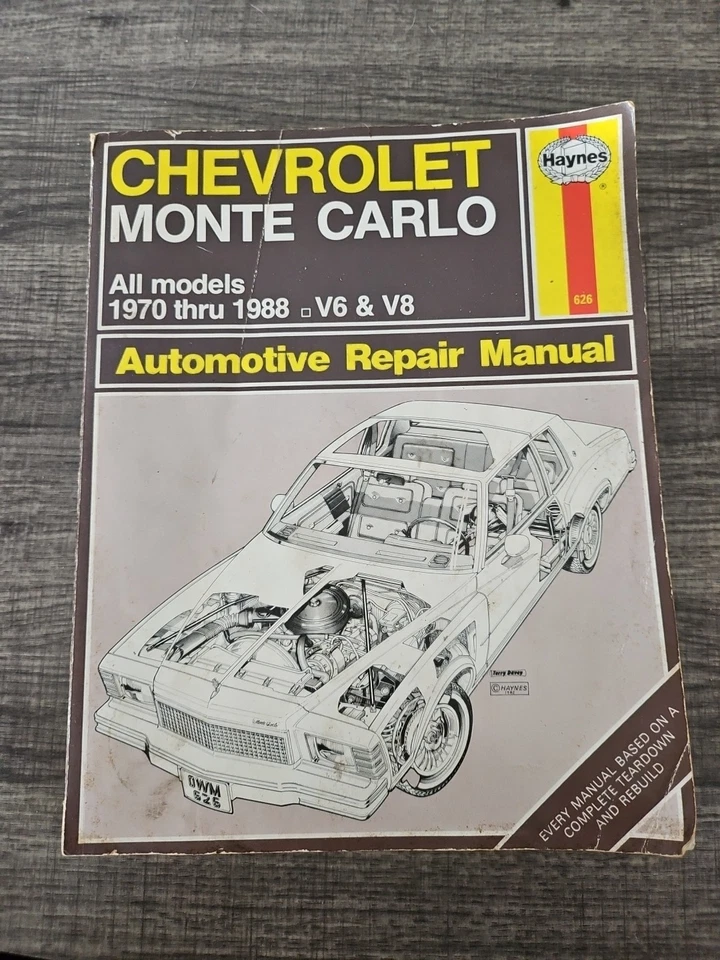 Chevrolet Monte Carlo todos los modelos 1970-1988 V6 y V8 manual de reparación Foto 1 de 1