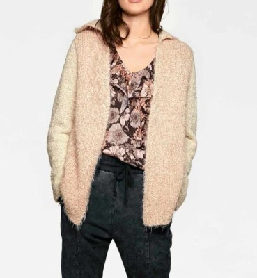 NEU - LINEA TESINI - GR. 38 - Kuschel-Cardigan puder-creme Kapuze - Bild 1 von 4